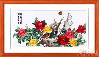 【家多星厂家直销包邮装饰画苏绣精品画成品装饰画包框客厅沙发背景画1287302景绣前程】佛山市南海景格五金建材厂 - 产品库